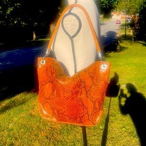 Designer custom python/lizard shoulder bag